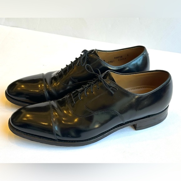 Johnston & Murphy Melton Cap Toe Black Classic Men’s Leather Oxfords Shoes Sz 12